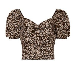 Marissa Webb leopard Diane canvas print wrap crop top size M